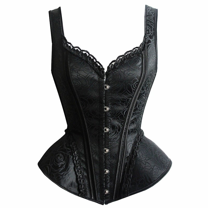 Corset Gothique À Bretelles Et Lacets Lora,  corset gothique dentelle
