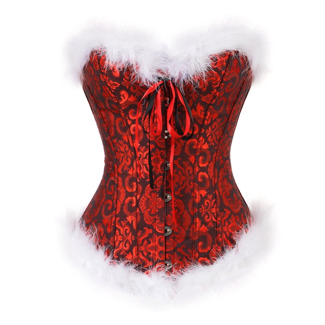 Corset Bustier Noël Avec Porte-Jarretelles Makayla,  corset porte-jarretelles