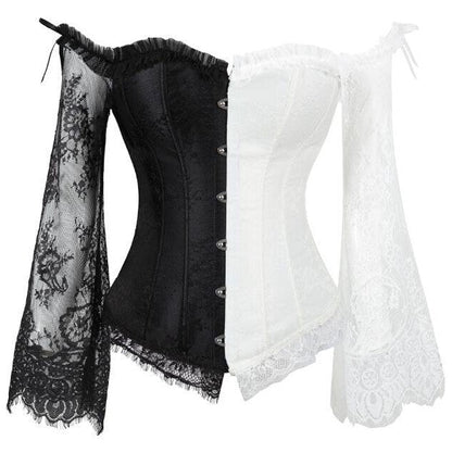 Corset Gothique Manches Longues En Dentelle Melissa,  corset style gothique