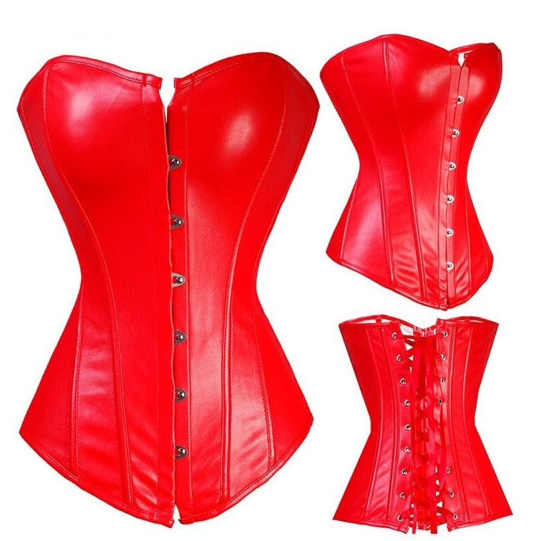 Corset Rouge Bustier En Latex Pour Femme Bria,  corset latex court