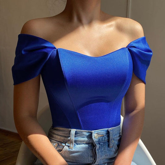 Top Corset Femme Bleu Avah, corset bustier