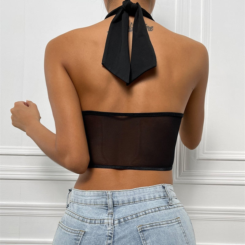 Corset Crop Top Élégant Noir,  top corset vert