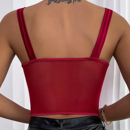 Corset Sexy et Transparent Rouge (Balconnet), corset pour femme rouge