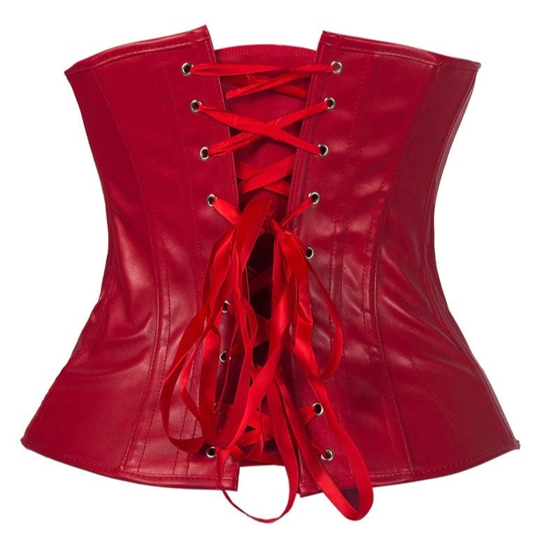 Corset Rouge Bustier En Latex Pour Femme Bria, corset latex long 3 crans