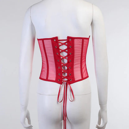 Corset Ceinture Underbust Serre-Taille Rouge, corset underbust serre taille