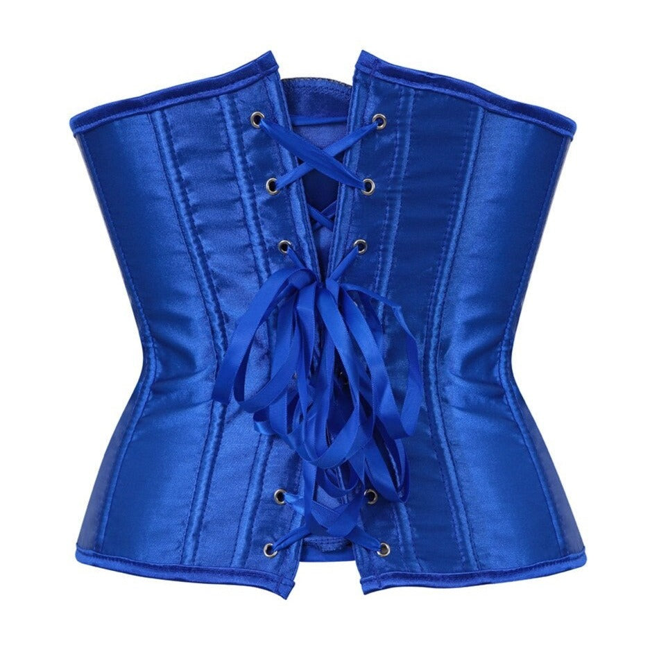 Corset Underbust Gothique Taille De Guêpe Elizabeth, corset bleu