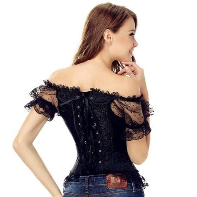 Corset Gothique À Manches Courtes Haley, corset style gothique