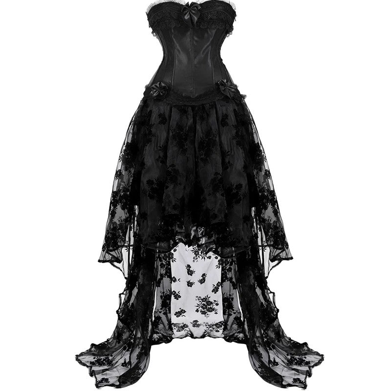 Robe Corset Bustier Noir Style Gothique Nancy / robe corset plume