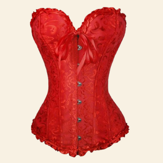Corset Sexy Rouge Éclatant Everleigh, corset femme avec bretelles