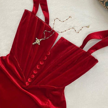 Robe Bustier avec Corset Rouge, robe corset bustier