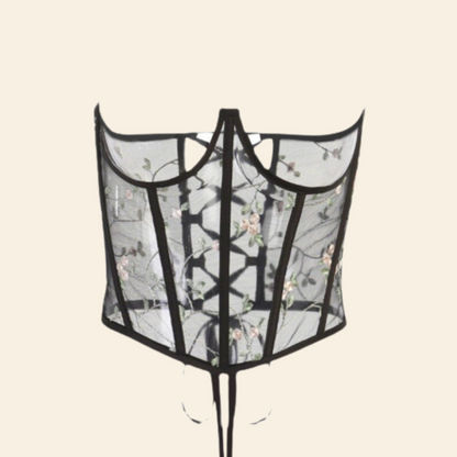 Corset Underbust Push Up Transparent Et Floral Aila, underbust corset xxl
