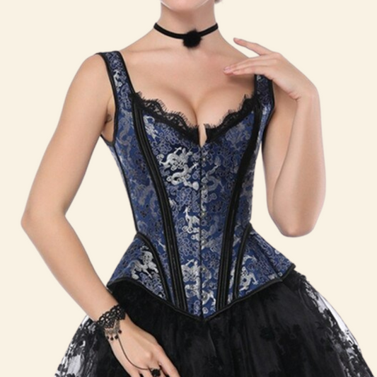 Corset Gothique À Bretelles Et Lacets Mae, corset vintage gothique
