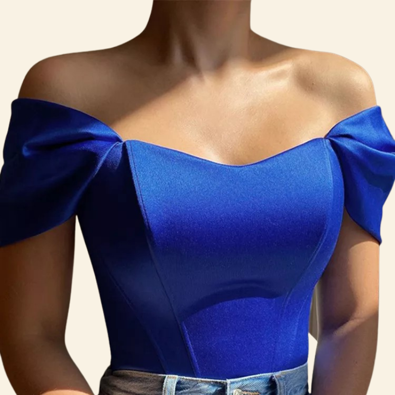 Top Corset Femme Bleu Avah, top corset pour femme