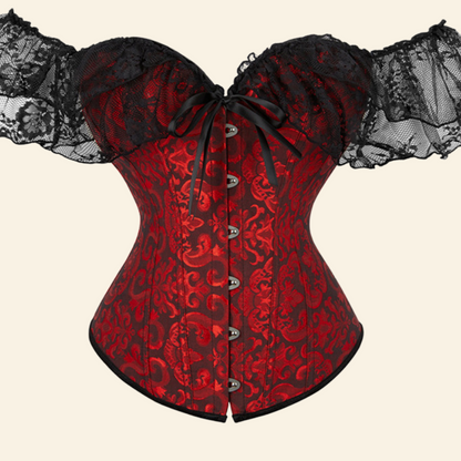 Corset Gothique Manches Courtes En Dentelle Lyric, image corset gothique
